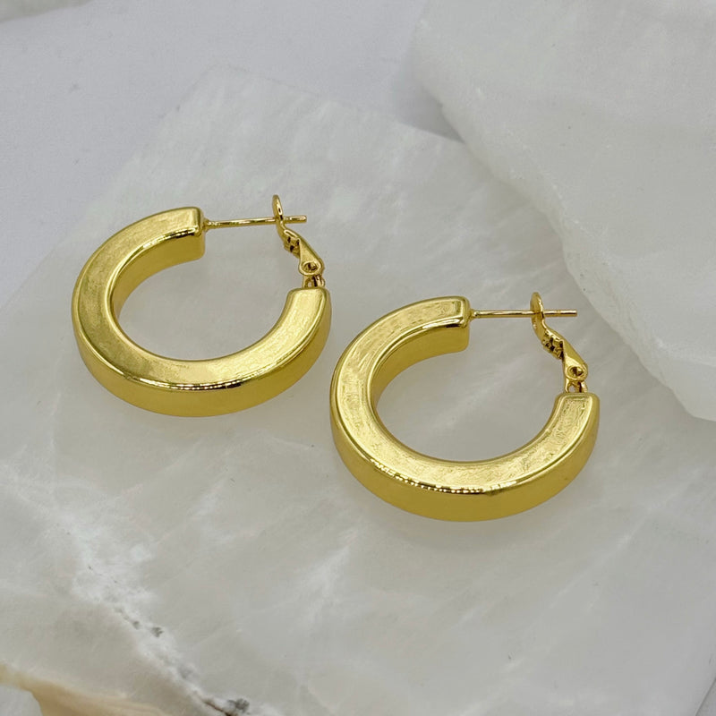 29MM GOLD STEEL HOOP earrings