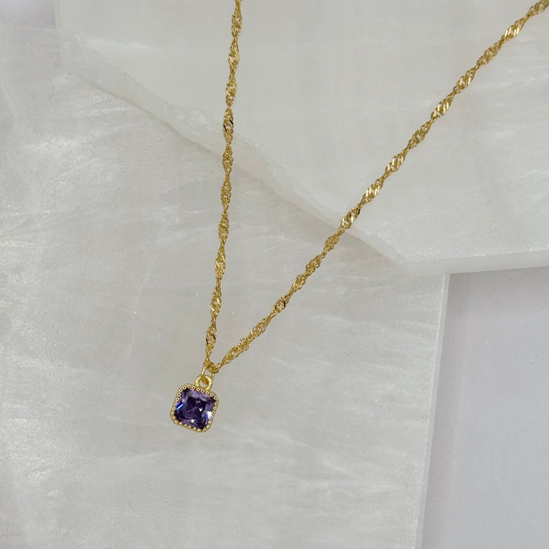 AMETHYST SQUARE SUPER MINI necklace