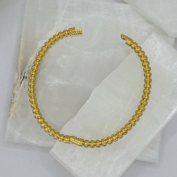 GOLD DIAMOND CUT BEADED bangle