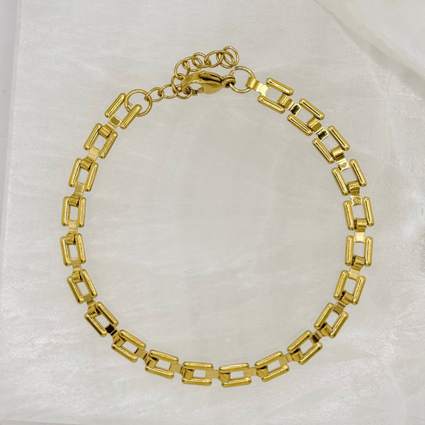 GOLD SQUARE CHAIN LINK DAINTY STEEL bracelet