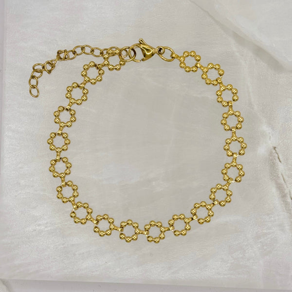 GOLD ROUND MINI BUBBLE DAINTY STEEL bracelet