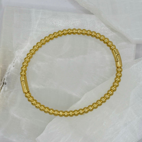 GOLD HIGH POLISHED BEADED bangle