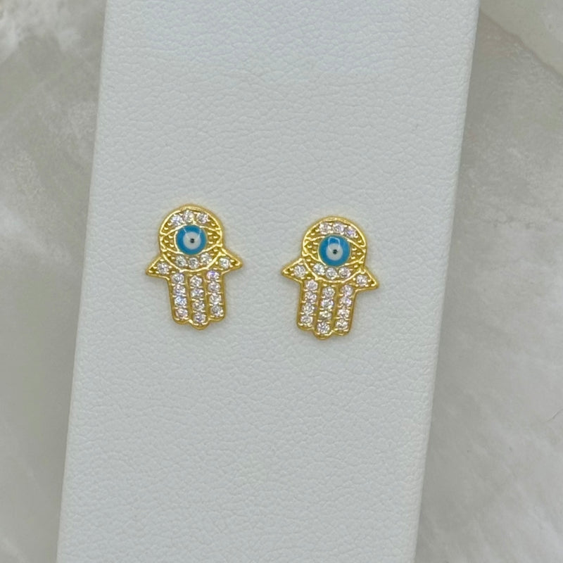 HAMSA EVIL EYE STUD earrings