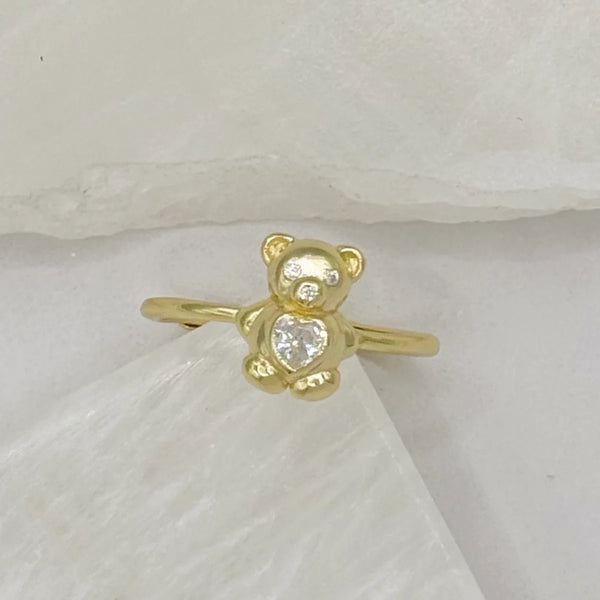 GOLD TEDDY BEAR ring