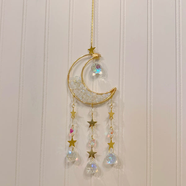 OPAL CRESCENT MOON sun catcher