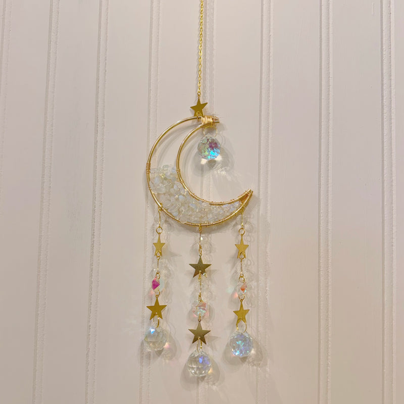 OPAL CRESCENT MOON sun catcher