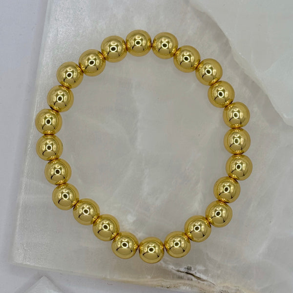 8MM GOLD BEADED bracelet