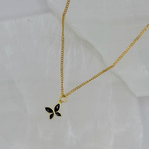 BLACK BUTTERFLY SUPER MINI necklace