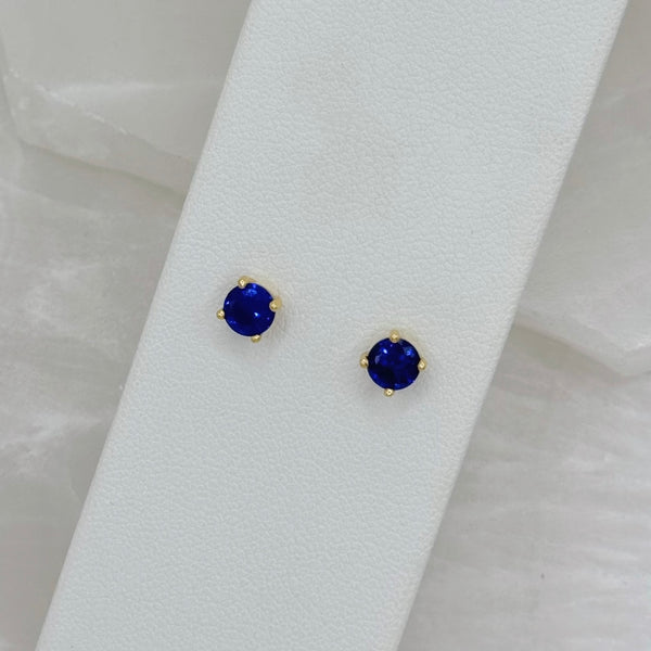 5MM ROUND BLUE TOPAZ STUD earrings