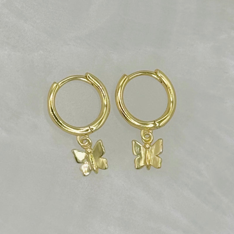 BUTTERFLY HUGGIE HOOP earrings