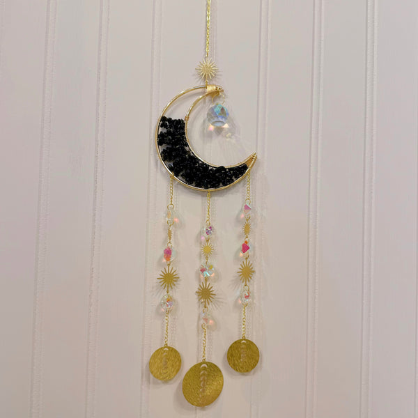 OBSIDIAN CRESCENT MOON sun catcher