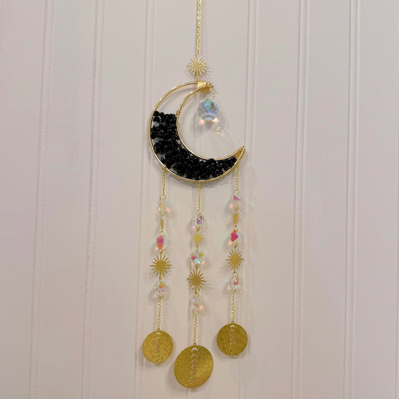 OBSIDIAN CRESCENT MOON sun catcher