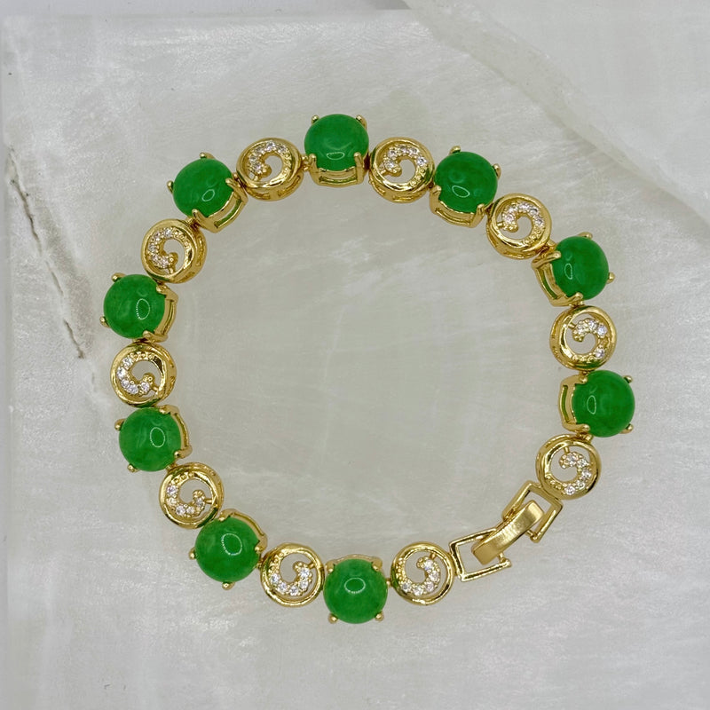 SWIRL GREEN JADE bracelet