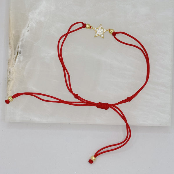 CRYSTAL STAR RED STRING bracelet