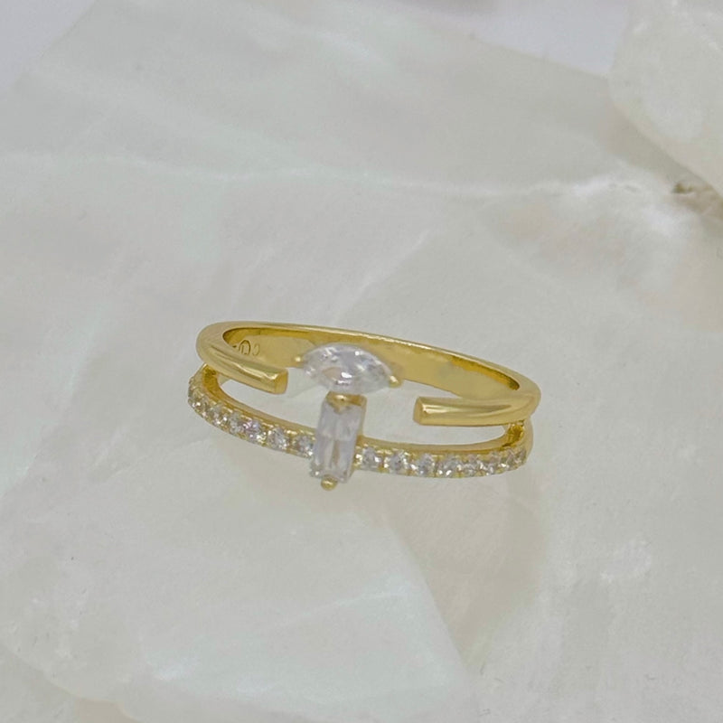 GOLD GUPSA CRYSTAL ring