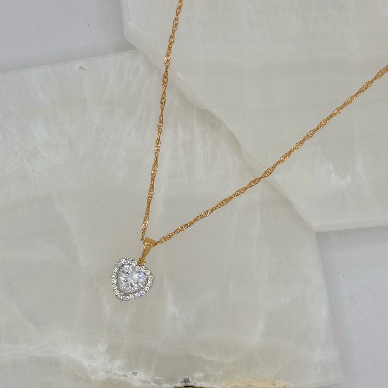 CRYSTAL HALO HEART necklace