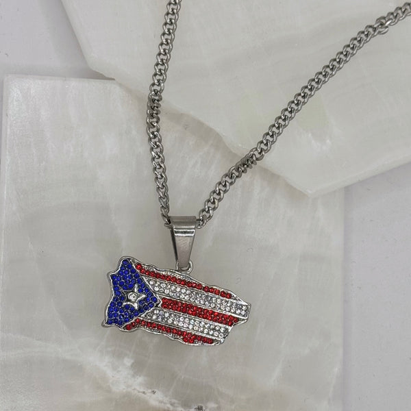 SILVER CRYSTAL PUERTO RICO necklace