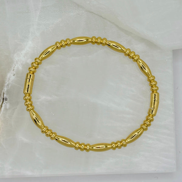 GOLD OVAL BEADED bangle