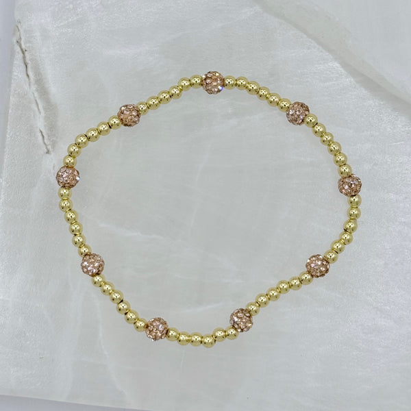 CRYSTAL LIGHT PINK BEADED bracelet