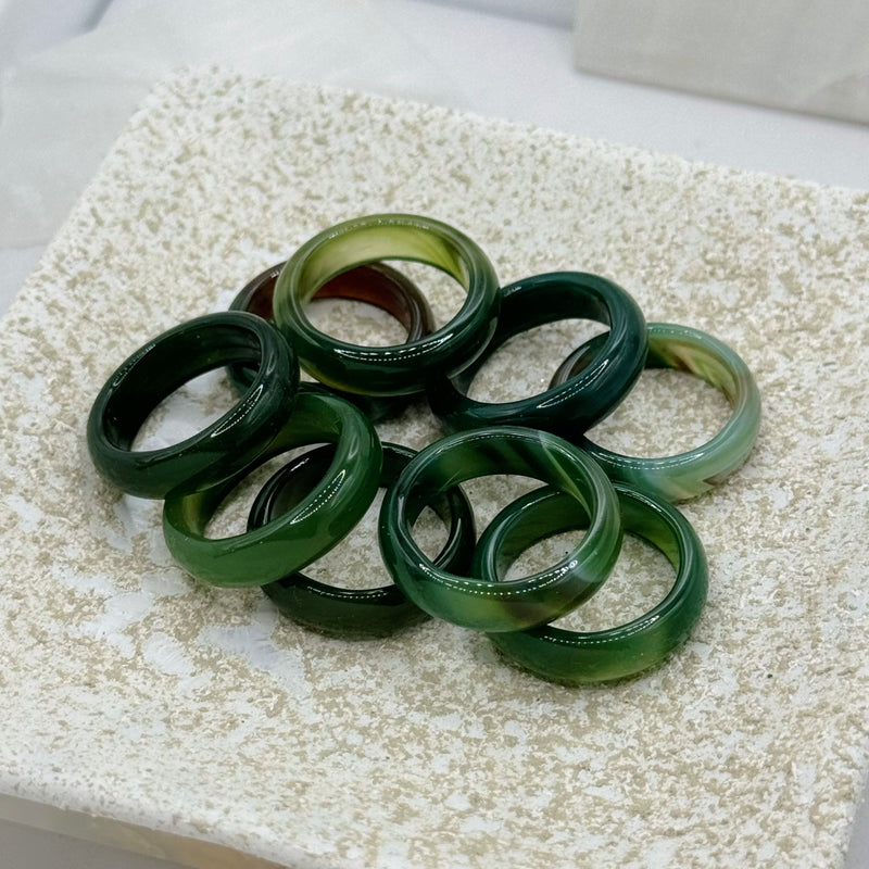 5MM GREEN AGATE ring