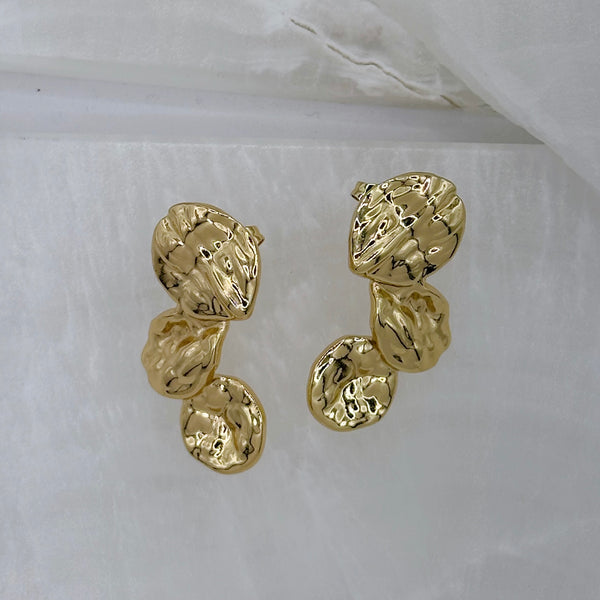 GOLD MELTED DROP earrings