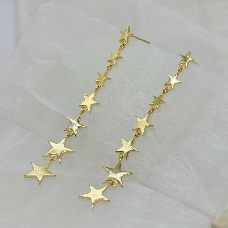 GOLD STAR DROP DANGLE earrings