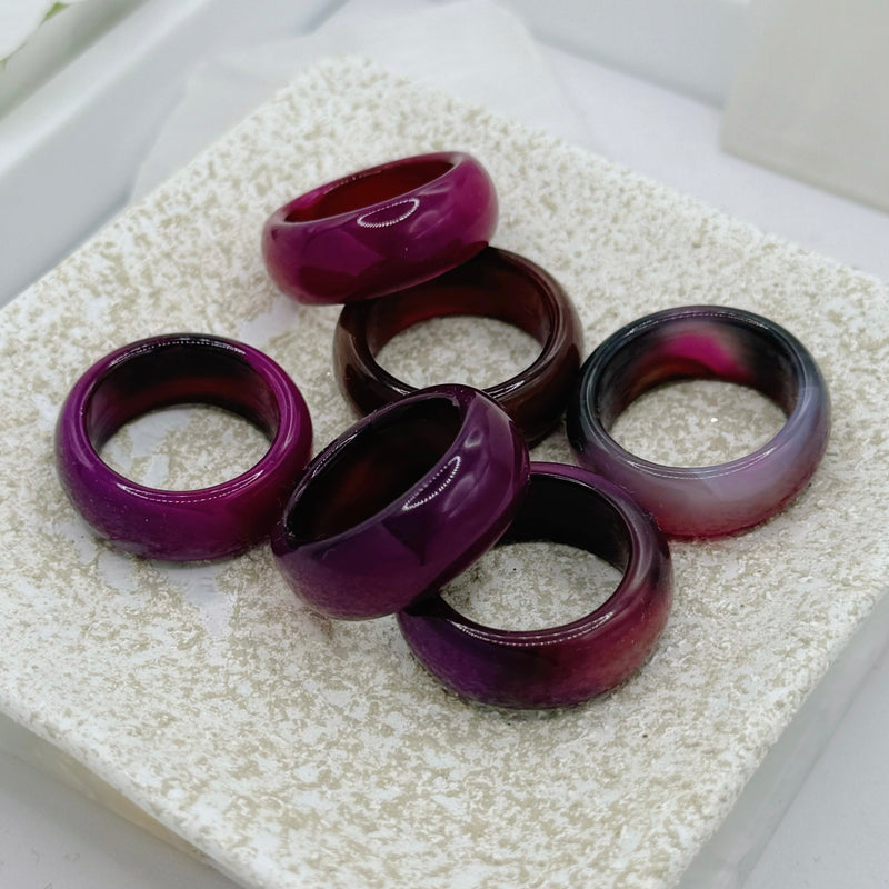 9MM PURPLE AGATE ring