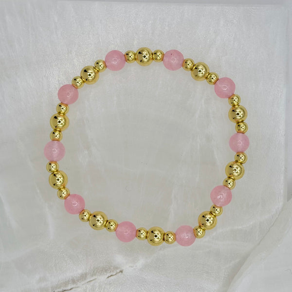 GOLDEN ROSE QUARTZ BEADED bracelet