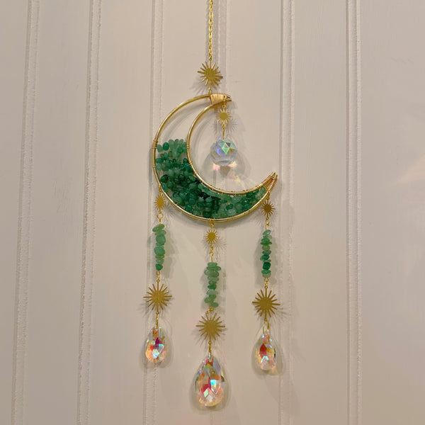 AVENTURINE CRESCENT MOON sun catcher