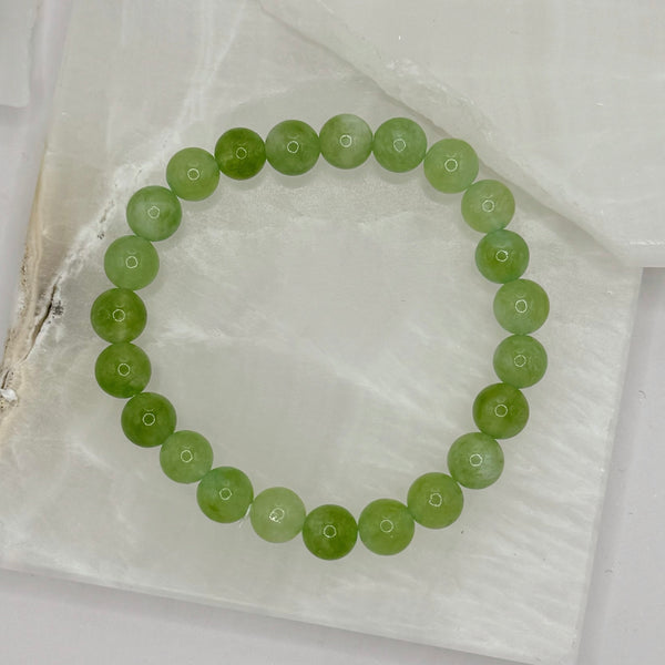 8MM GREEN PERIDOT BEADED bracelet