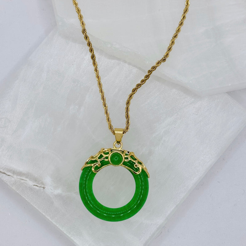 ANYA GREEN STONE GREEN JADE necklace