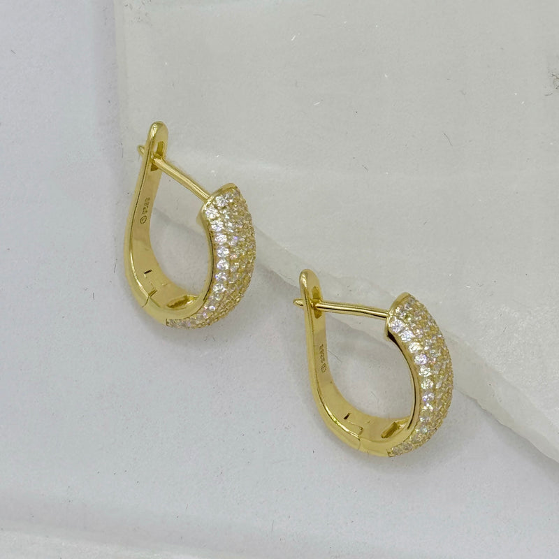 GOLD CRYSTAL HOOP earrings