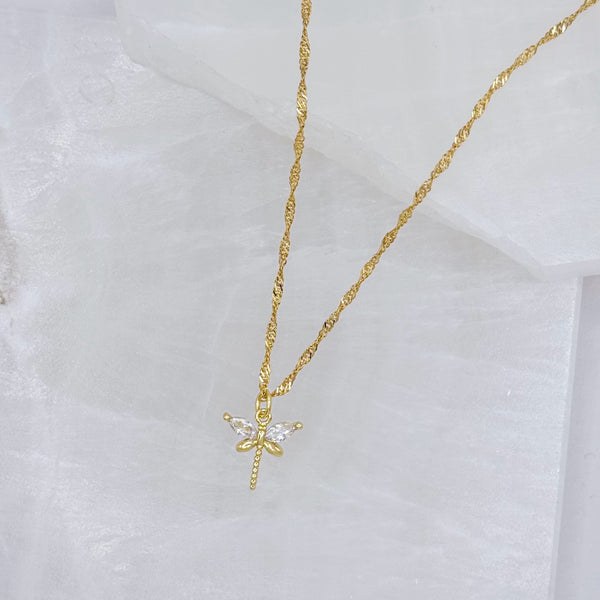 CRYSTAL DRAGONFLY SUPER MINI necklace