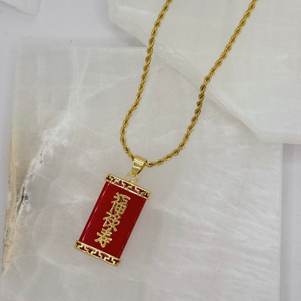 BLESSING RED JADE necklace