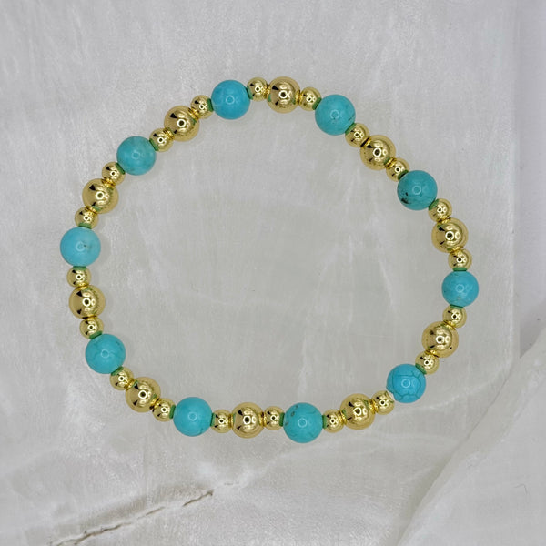 GOLDEN TURQUOISE BEADED bracelet