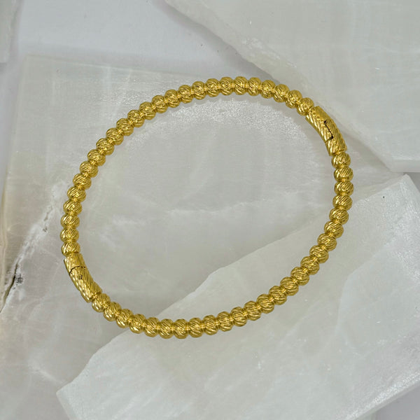 GOLD DIAMOND CUT BEADED bangle