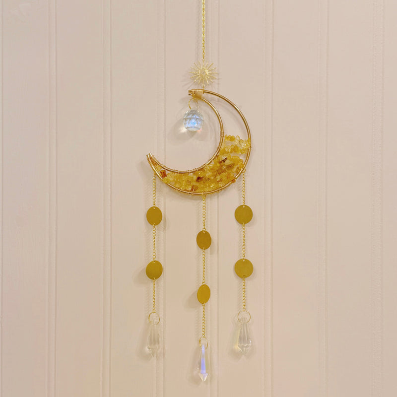 CITRINE CRESCENT MOON sun catcher