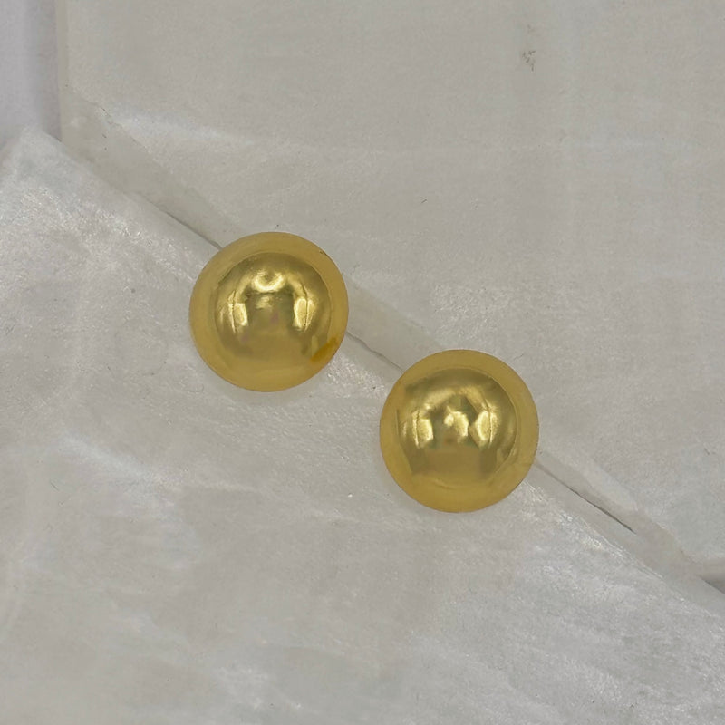 14MM GOLD BUBBLE STUD earrings