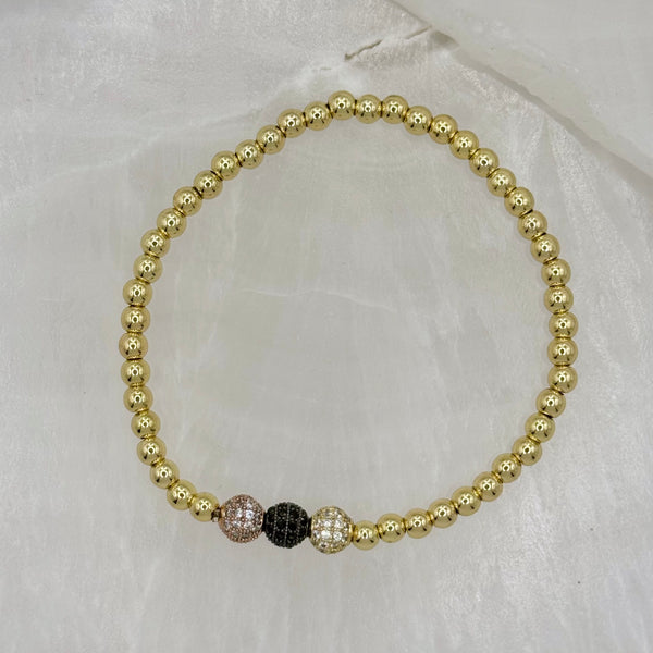 CRYSTAL TRI COLOR BEADED bracelet