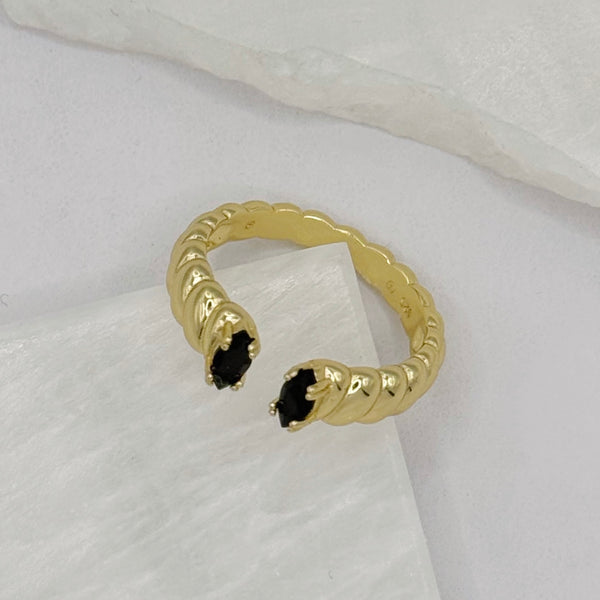 BLACK ONYX ROPE ring