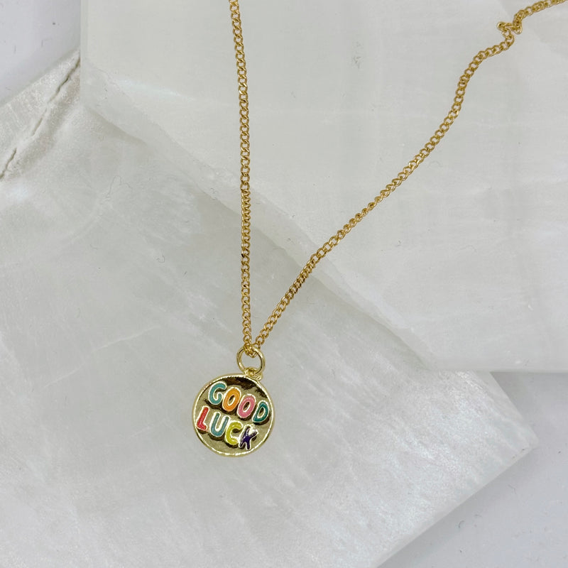 GOOD LUCK ENAMEL SUPER MINI necklace