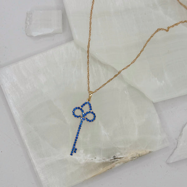 BLUE SAPPHIRE KEY necklace