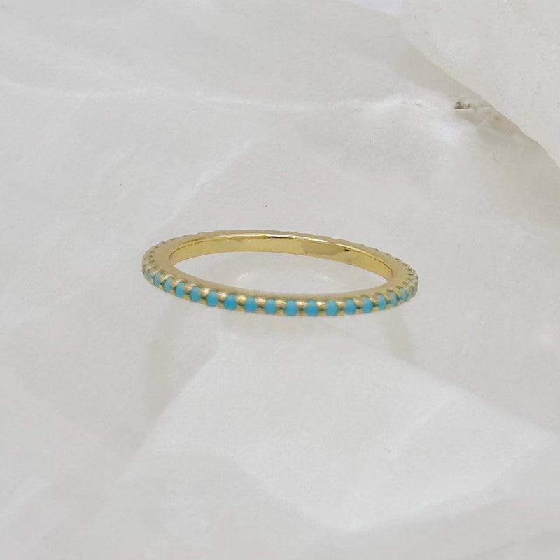 GOLD THIN TURQUOISE ring