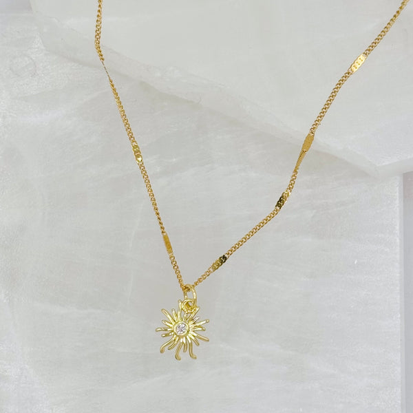 GOLDEN SUN CRYSTAL BEZEL SUPER MINI necklace