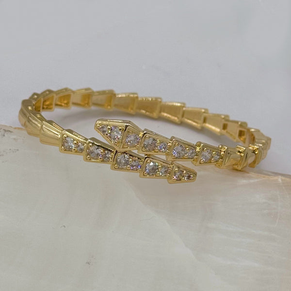 CRYSTAL GOLD SNAKE bangle