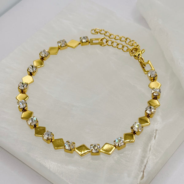 GOLD CRYSTAL DAINTY STEEL bracelet