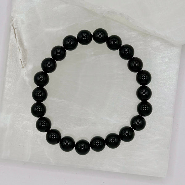 8MM BLACK TOURMALINE BEADED bracelet