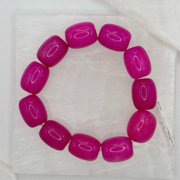 13MM FUCHSIA JADE BEADED bracelet