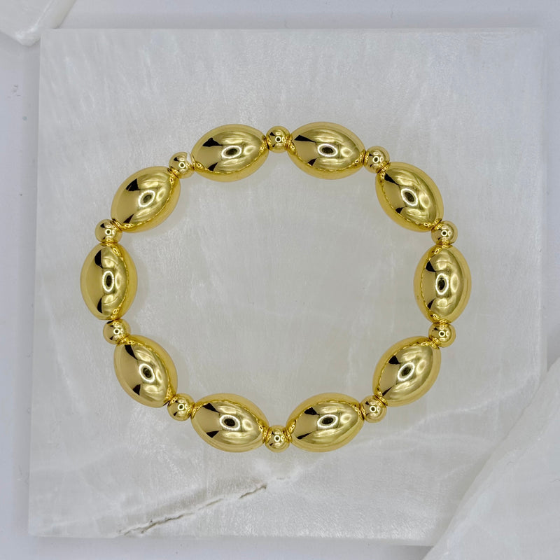 GOLD OVAL BEADED bracelet