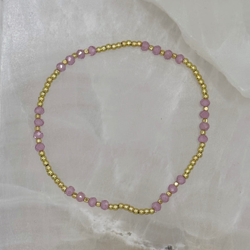 ROSE QUARTZ GOLD BEADED bracelet